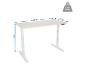 Wit verstelbaar bureau van 140x70 cm met een hoogte van 71-116 cm, max. 80 kg.