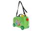 Groene kinderkoffer op wielen met Peppa Pig-personages en de tekst 'Together Play Family'.