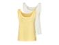 Twee tanktops, één lichtgeel en één wit.