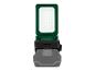 Groene en zwarte LED-werklamp met een grijze batterij.