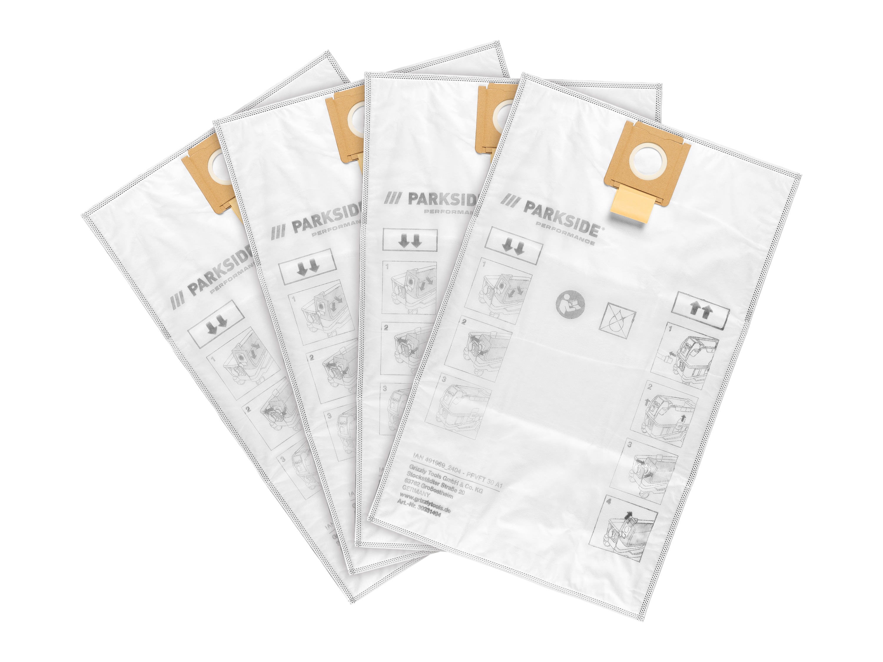 PARKSIDE PERFORMANCE Set van 4 vliesfilterzakken