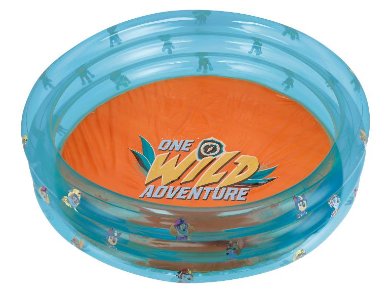Paw Patrol opblaasbaar zwembad: blauw en oranje, 'One Wild Adventure'.