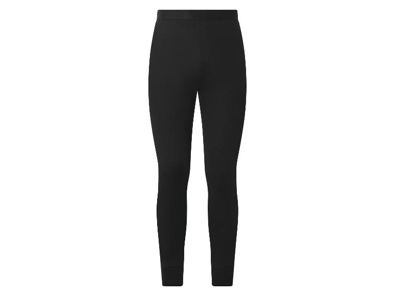 Zwarte thermische legging op een witte achtergrond.