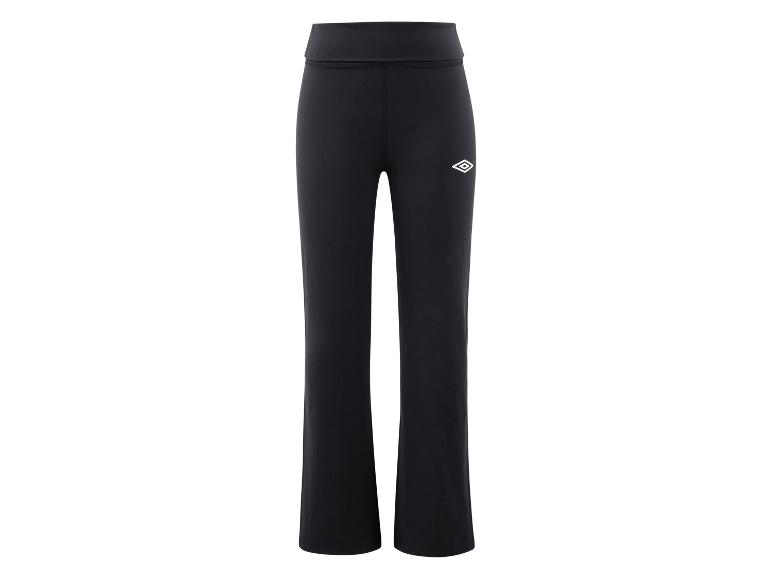 Zwarte joggingbroek met hoge taille en rechte pijpen, met een klein wit logo.