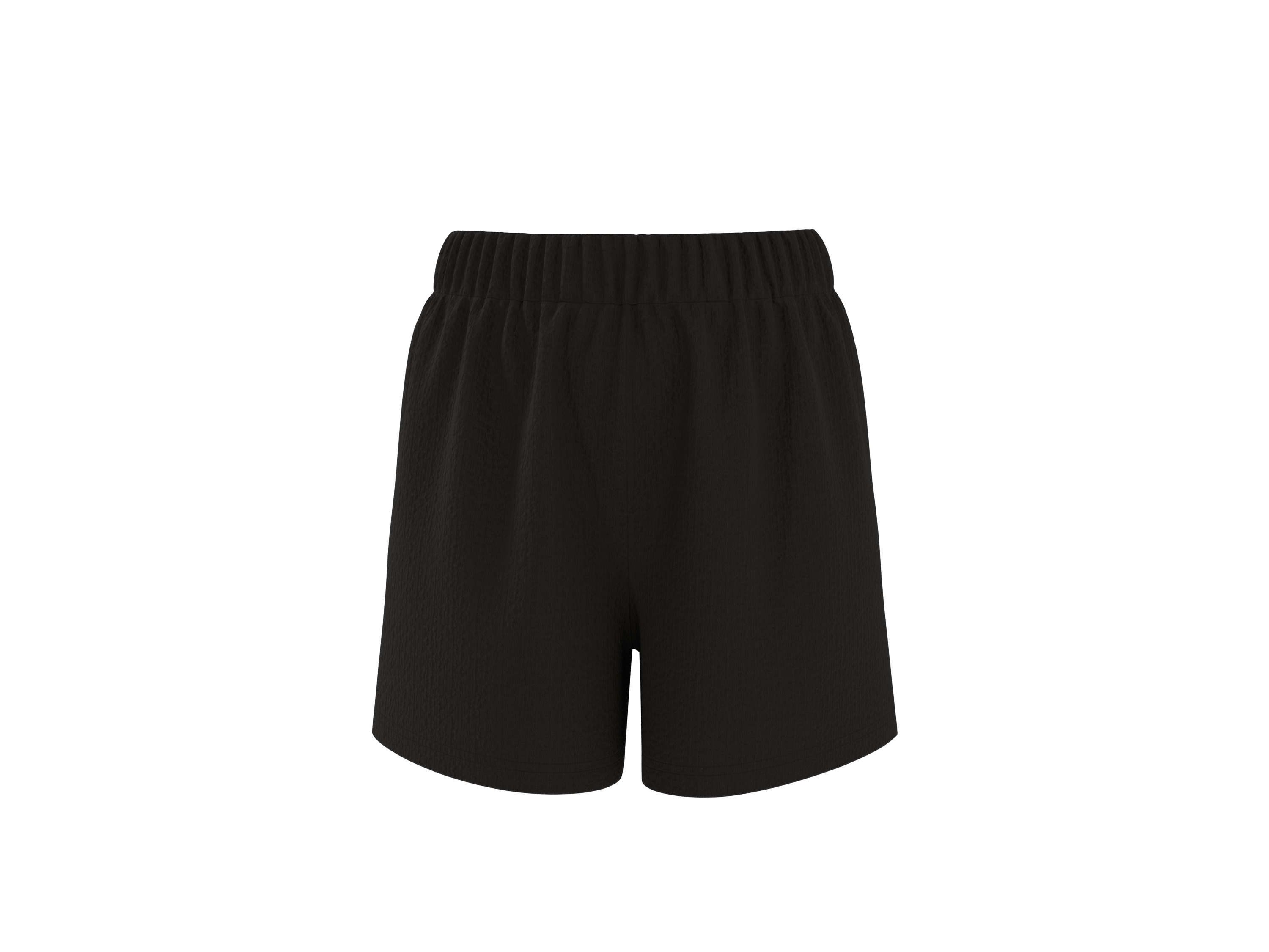 ESMARA Dames shorts met crinkle-structuur (Zwart, XS (32/34))