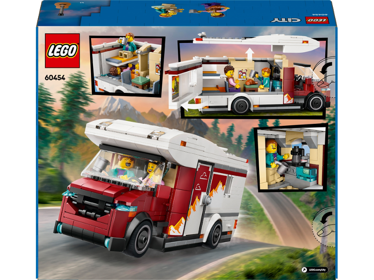 Speelgoedcamper met pop-up dak, interieurdetails en minifiguren, set 60454.