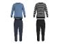 ESMARA MEN herenpyjama: blauwe set met opdruk en gestreepte grijze set.