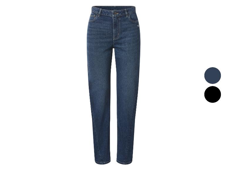 Donkerblauwe straight-leg jeans met twee kleurstalen: donkerblauw en zwart.
