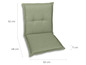Groene stoel kussen met rugleuning, 52x48x50 cm