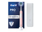 Een roze elektrische tandenborstel van Oral-B Pro Series 1 met oplader en doos.