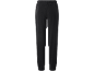Zwarte joggingbroek met elastische tailleband en boorden bij de enkels.