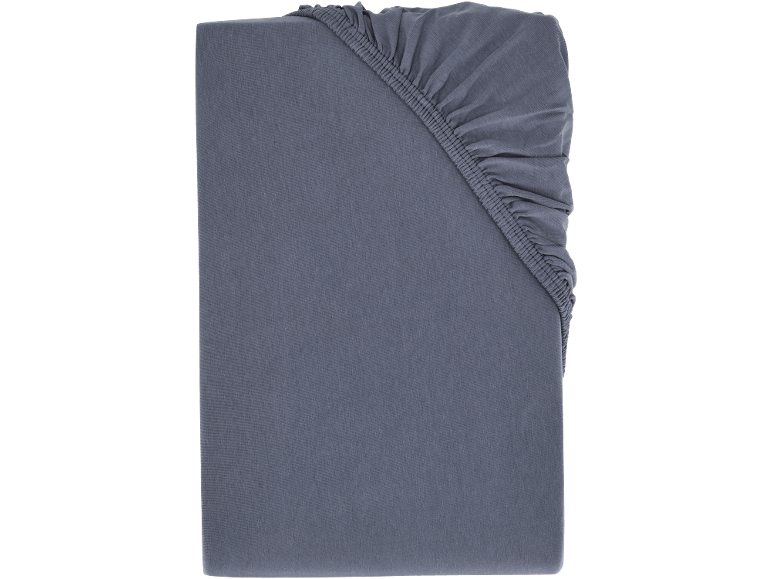 Een donkergrijs hoeslaken.