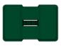 Groen plastic opbergdoosdeksel met ventilatierooster.