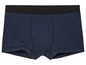 Donkerblauwe boxershorts met zwarte tailleband.