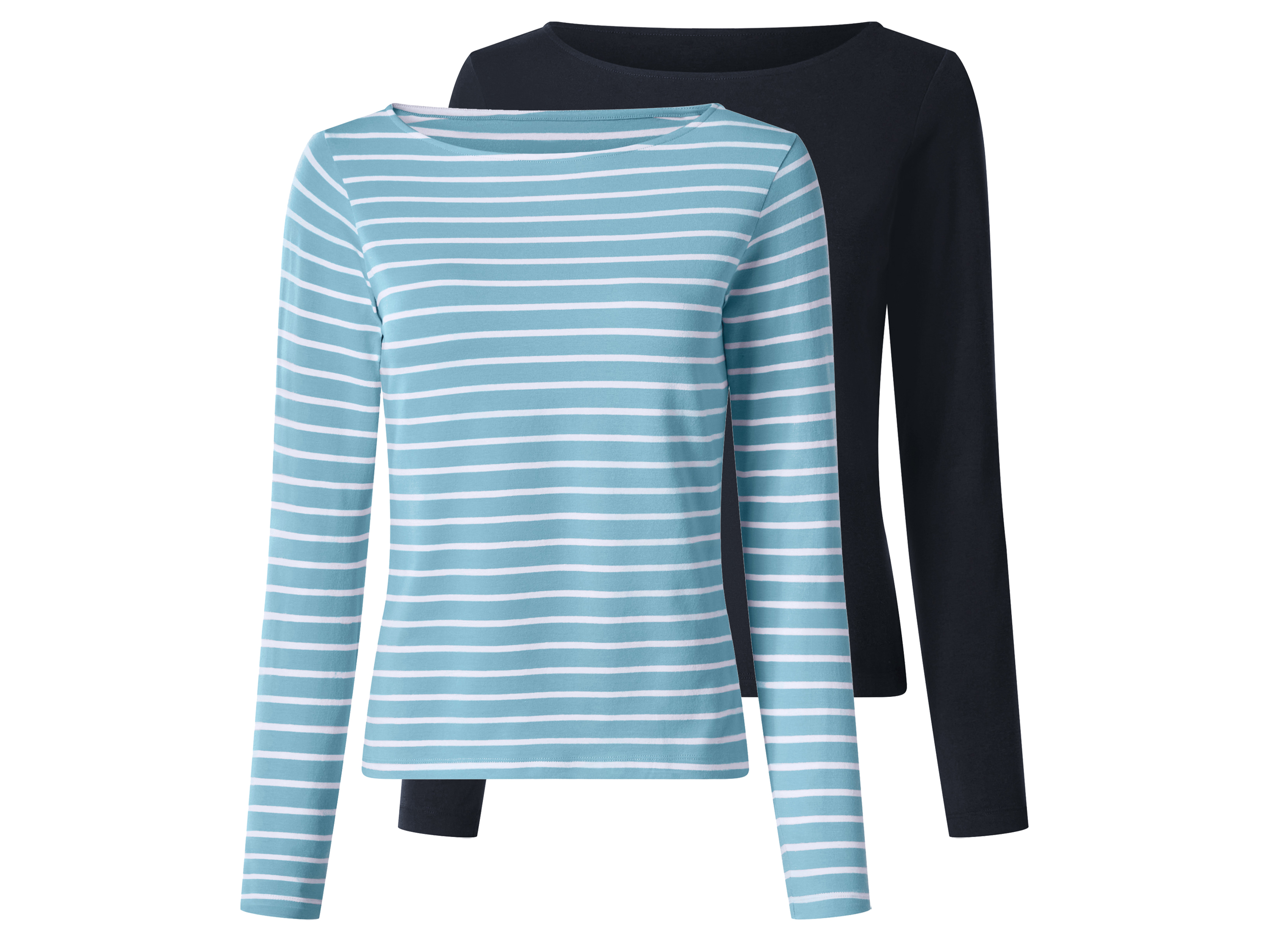 esmara Set van 2 dames longsleeves (Donkerblauw/blauw, S (36/38))