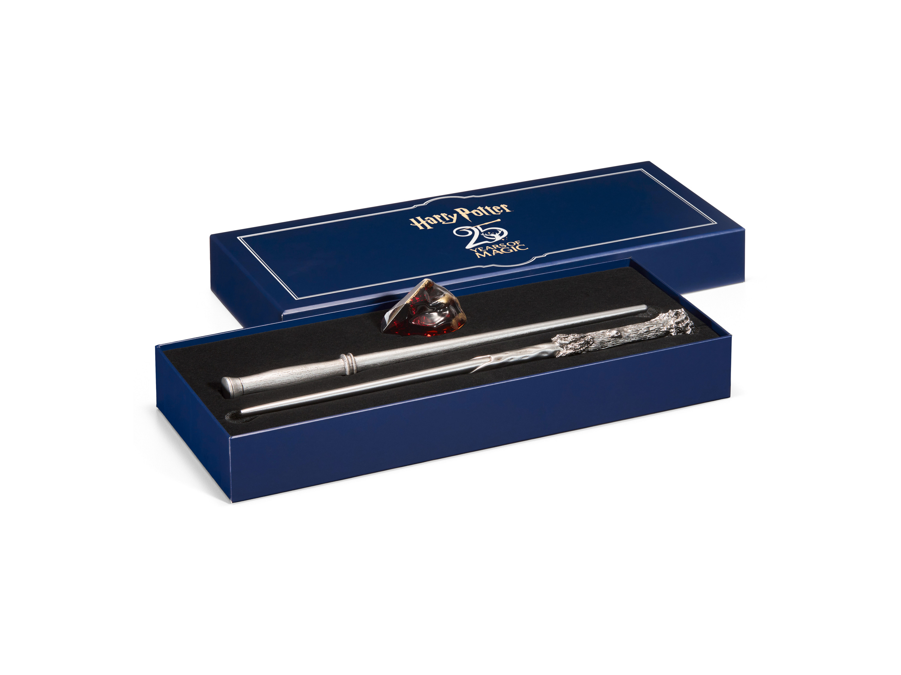 THE NOBLE COLLECTION Harry Potter 25th Anniversary Sorcerer's Stone & Toverstaffen set