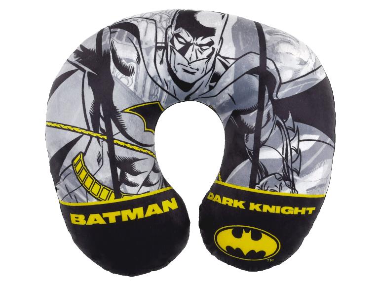 Batman Dark Knight reis kussen: zwart-grijs ontwerp.