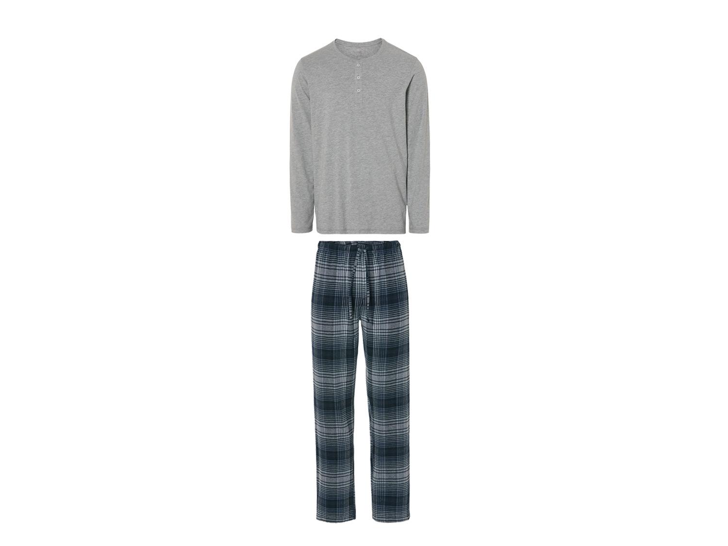 Pastunette Flanellen Heren Pyjama met knoopsluiting - Donkerblauw kopen