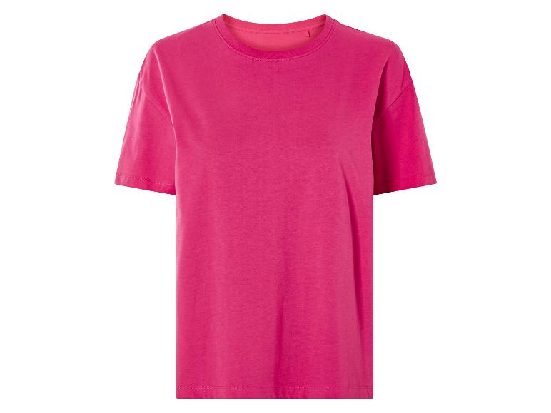 Een roze T-shirt met korte mouwen.