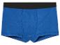 Blauwe boxershorts met zwarte band.