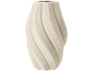 Witte keramische vaas met spiraalpatroon