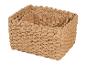 Set van drie vierkante gevlochten manden van natuurlijke vezels