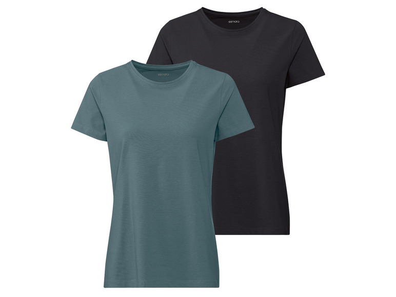 Ga naar volledige schermweergave: esmara® Dames T-shirt, 2 stuks, nauwsluitend van stretchjersey - afbeelding 7