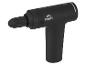 Zwart massagepistool met rond opzetstuk en handvat