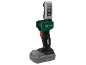 Draadloze werklamp met 2.0Ah accu, groen en zwart.