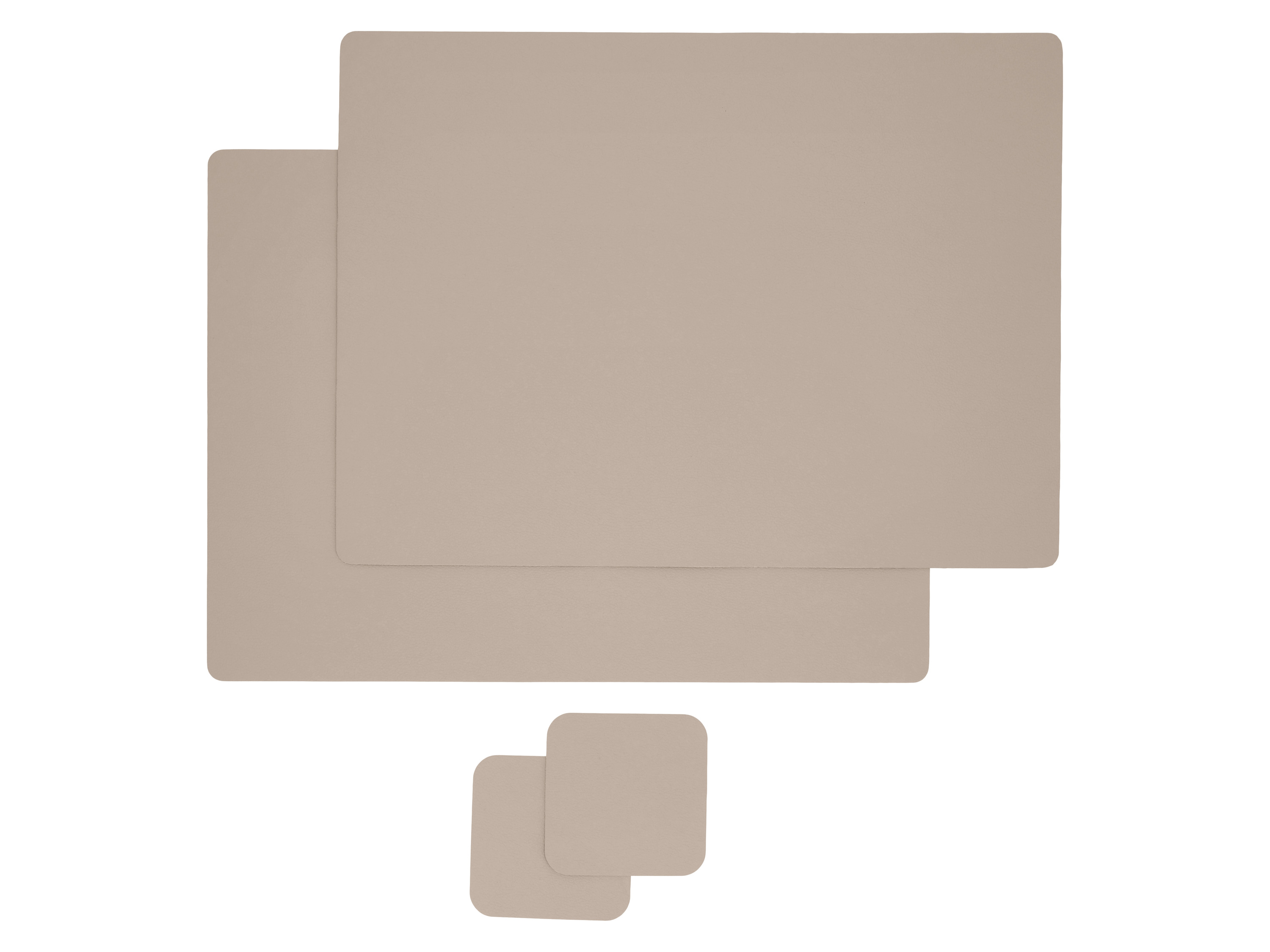 LIVARNO Placemats en onderzetters, 4-delig, omkeerbaar beige/grijs (Rechthoekig)