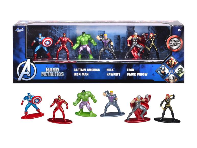 Avengers Nano Metalfigs 6-pack met Captain America, Iron Man, Hulk, Hawkeye, Thor, Black Widow
