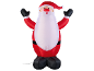 Opblaasbare kerstman in rood pak met witte baard