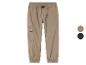 Bruine cargo broek met elastische tailleband en boord.