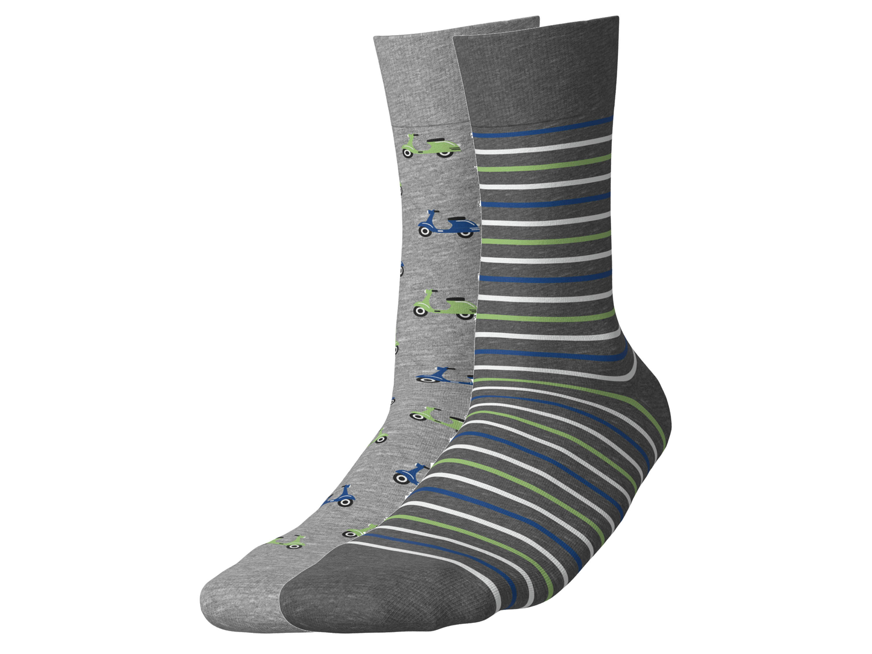 esmara 2 Paar sokken (Auto's/strepen, 39-42)