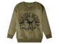 Groene kinder sweater met lange mouwen en een 'Jurassic World' dinosaurusprint.