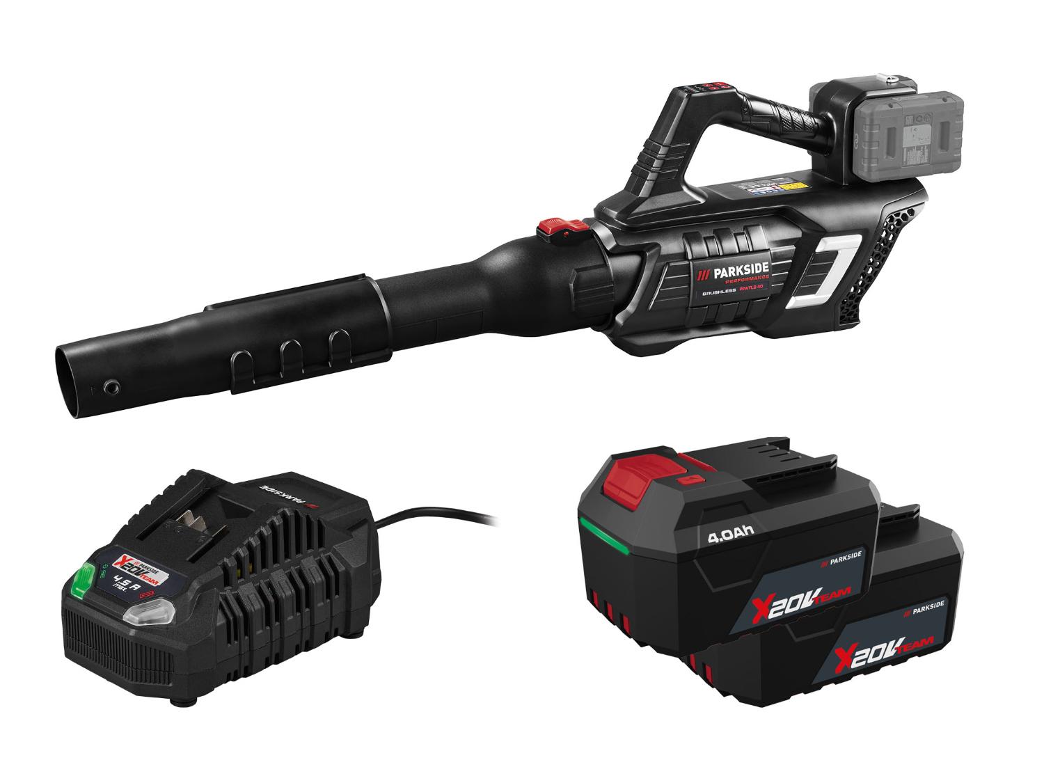 Accu-turbine bladblazer 40 V, met 2x accu 4 Ah en snellader 4,5 A
