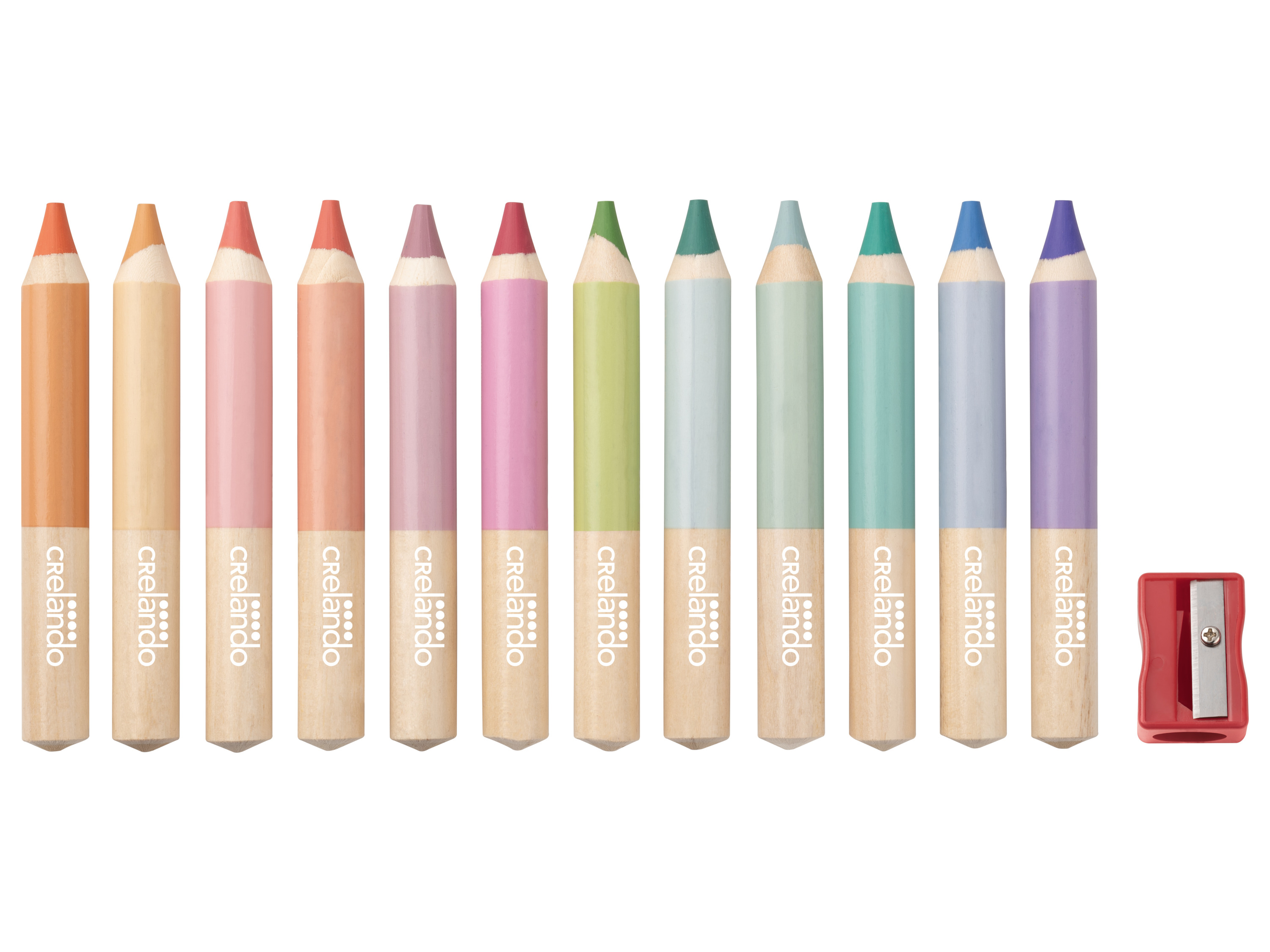 CRELANDO 3-in-1-kleurpotloden, 12 stuks (Pastel) afbeelding
