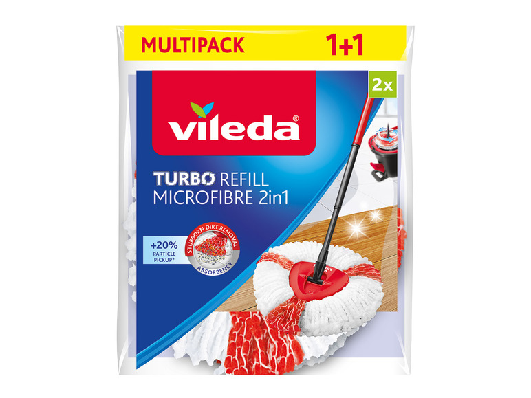 Vileda Turbo Refill microvezel moppen, 2-pack