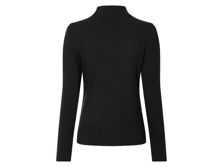 Zwarte geribbelde turtleneck trui.