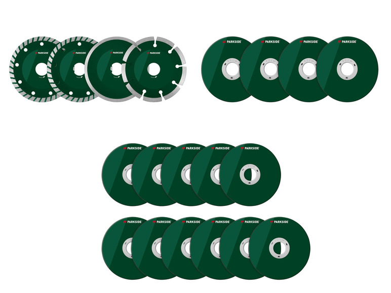 Parkside schijven voor schuren en slijpen.