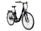 Een zwarte Zündapp elektrische fiets, van opzij gezien.