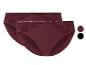 Twee paar donkerrode onderbroeken met kant.
