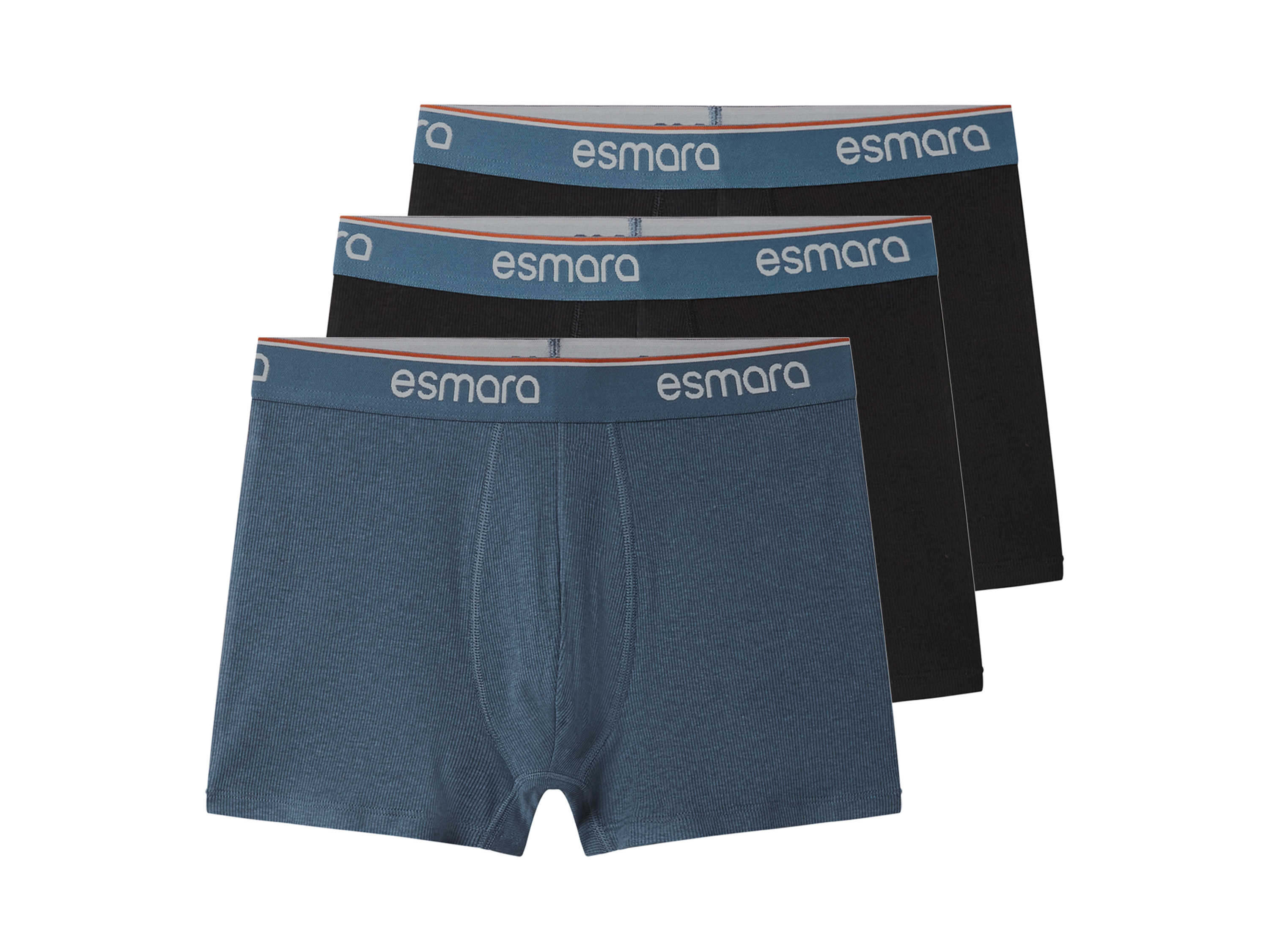 esmara Men Set van 3 heren boxers (zwart/blauw, XXL)