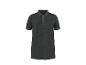 Donkergrijs heren poloshirt met korte mouwen en twee knopen.