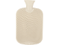Beige warmwaterkruik met een geribbeld oppervlak