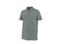Kaki heren poloshirt met korte mouwen en knopen.