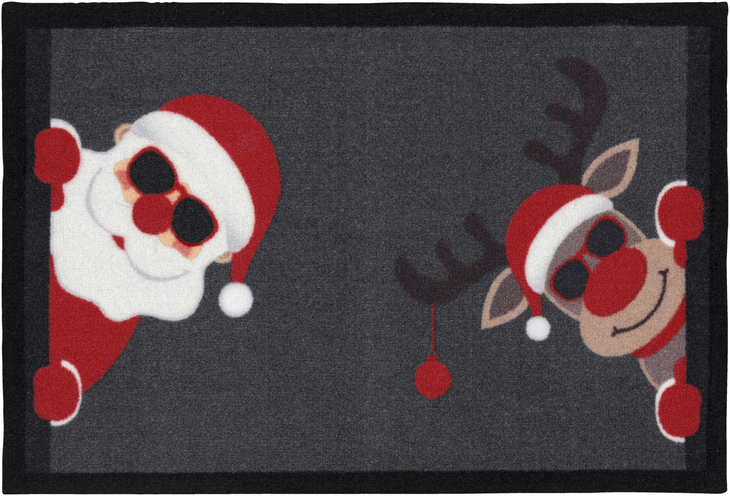 LIVARNO Deurmat met kerstprint, 60 x 40 cm (De kerstman en Rudolph)