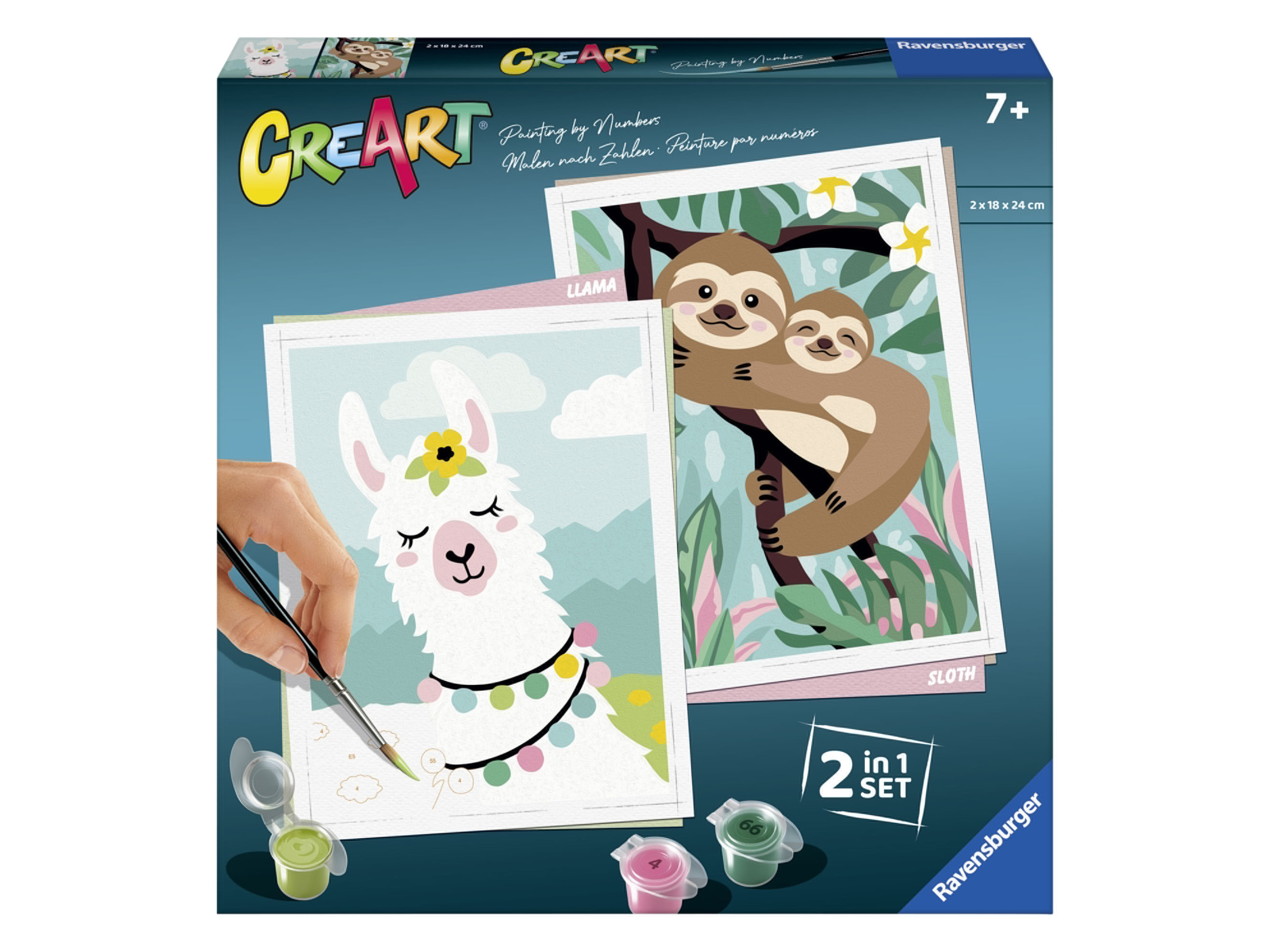 RAVENSBURGER Schilderen op nummer (Lama en luiaard)