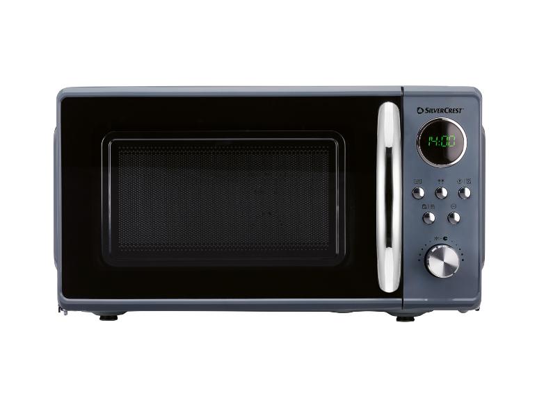 SilverCrest magnetron in grijs, retro design.