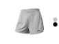 Grijze jogging shorts; verkrijgbaar in grijs en zwart.